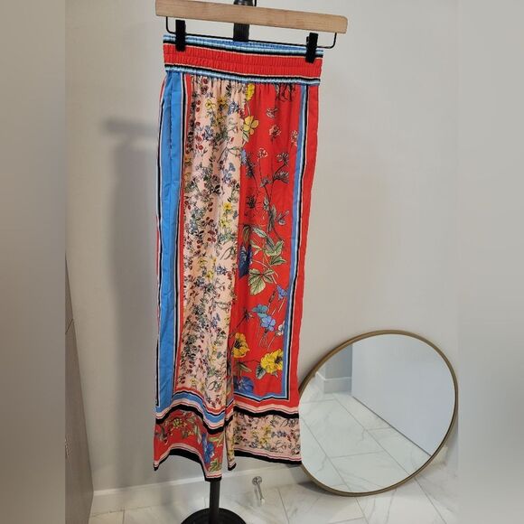 Alice and Olivia Koko Colorful Patchwork Runway Kimono Pants X-Small